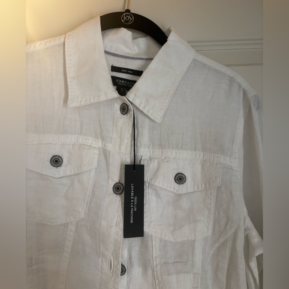 Crisp White Linen Shirt